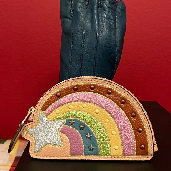 🌈⭐️Sparkling Coach Shooting Star Rainbow Coin Pouch NWOT 🌈⭐️ - Picture 2 of 9
